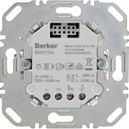 Berker 85421200 Universal Tastdimmer Komfort 1fach (R, L, C, LED), Dimmer für Li