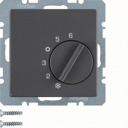 Berker 20266086 Temperaturregler mit Wechsler und Zentralstück Q.x anthrazit, sa