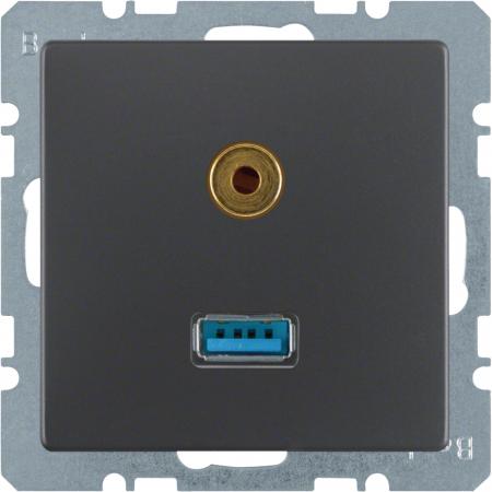 Berker 3315396086 USB,5 mm Audio Steckdose Q.x anthr