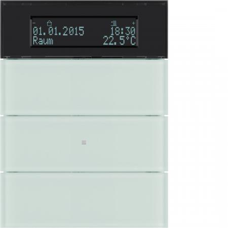 Berker 75663590 KNX Tastsensor  3-fach mit Temperaturregler und Display B.IQ Gla