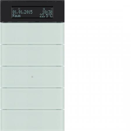 Berker 75665590 KNX Tastsensor 5-fach mit Temperaturregler und Display B.IQ Glas