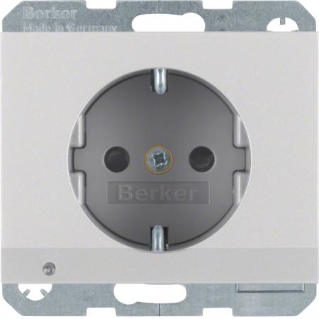 Berker 41097003 Steckdose SCHUKO m LED-OL erh.BS K.5 Alu