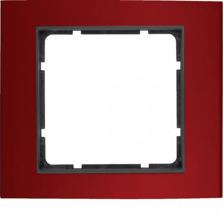 Berker 10113012 Rahmen 1fach B.3 Alu, rot/anthrazit
