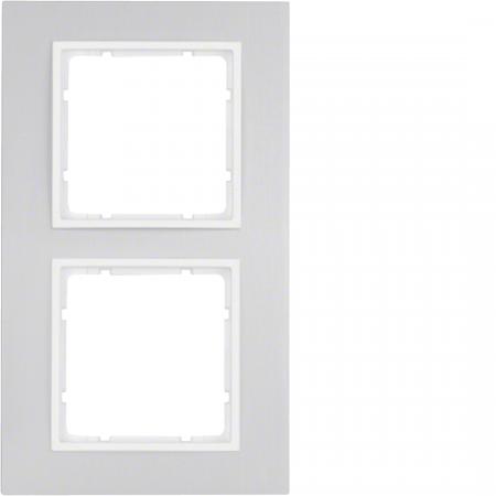 Berker 10126914 Rahmen 2fach B.7 Alu/polarweiß