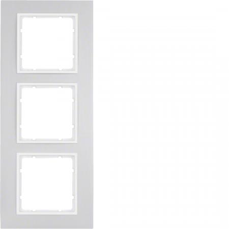Berker 10136914 Rahmen 3fach B.7 Alu/polarweiß