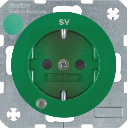 Berker 41102003 Steckdose SCHUKO LED erh BS R.1/R.3 grün