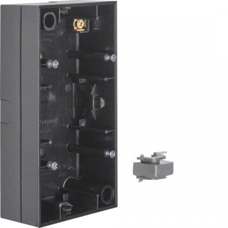 Berker 10428935 Aufputz-Gehäuse 2fach R.3 schwarz glänz