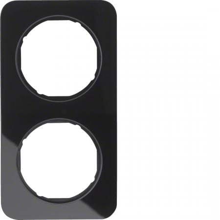 Berker 10122116 Rahmen 2fach R.1 Glas schw