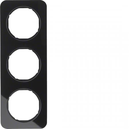Berker 10132116 Rahmen 3fach R.1 Glas schw