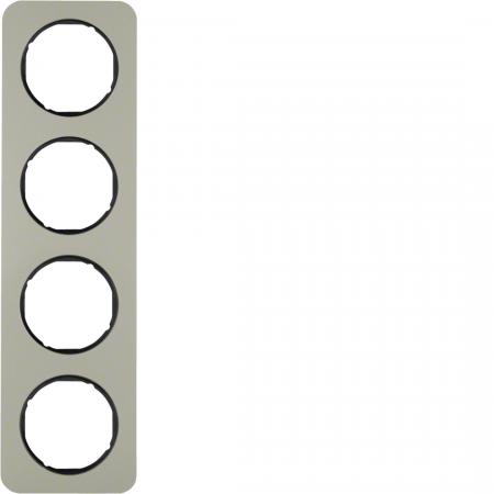 Berker 10142104 Rahmen 4fach R.1 Edelstahl/schwarz