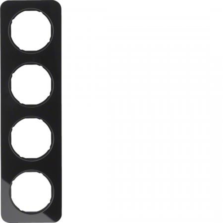 Berker 10142116 Rahmen 4fach R.1 Glas schwarz