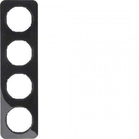 Berker 10142145 Rahmen 4fach R.1 schwarz glänzend