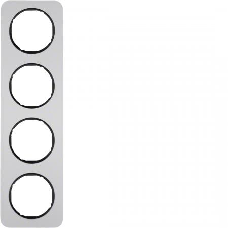 Berker 10142184 Rahmen 4fach R.1 Alu/schwarz