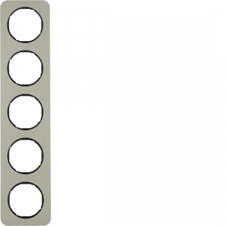 Berker 10152104 Rahmen 5fach R.1 Edelstahl/schwarz