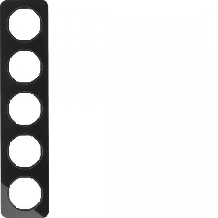 Berker 10152116 Rahmen 5fach R.1 Glas schwarz