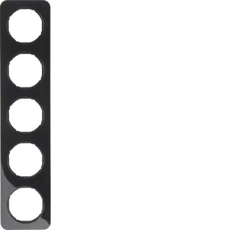 Berker 10152145 Rahmen 5fach R.1 schwarz glänzend