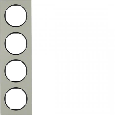 Berker 10142204 Rahmen 4fach R.3 Edelstahl/schwarz
