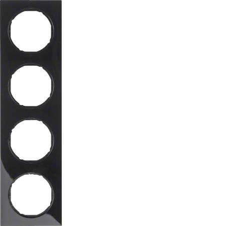 Berker 10142245 Rahmen 4fach R.3 schwarz glänzend