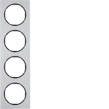 Berker 10142284 Rahmen 4fach R.3 Alu/schwarz