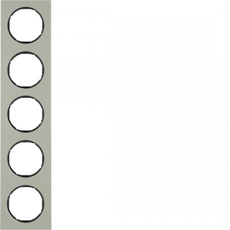 Berker 10152204 Rahmen 5fach R.3 Edelstahl/schwarz