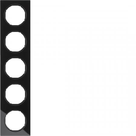 Berker 10152216 Rahmen 5fach R.3 Glas schwarz