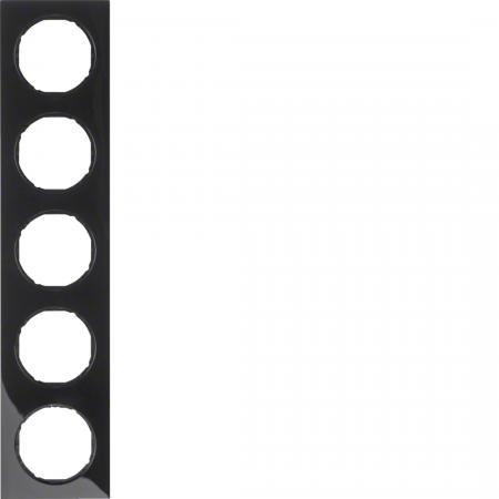 Berker 10152245 Rahmen 5fach R.3 schwarz glänzend