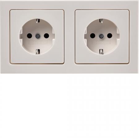 Berker 47206099 Steckdosen-Kom SCHUKO 2f m Ra Q.3 P-W