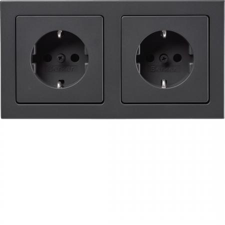 Berker 47206096 Steckdosen-Kom SCHUKO 2f m Ra Q.3 anth