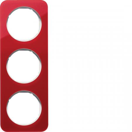 Berker 10132349 Rahmen 3fach R.1 Acryl rot Transl. pw