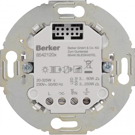 Berker 85421201 Universal Tastdimmer Komfort, Dimmer 1-fach (R,L, C, LED), Tragr