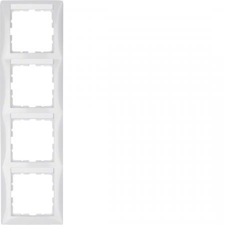 Berker 10148919 Rahmen 4fach mit BF senkr S1 pw hgl