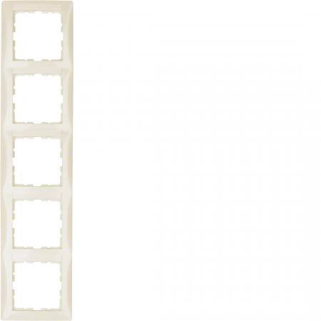 Berker 10158912 Rahmen 5fach m Bsf senkr S1 weiß gl