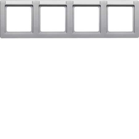 Berker 10246014 Rahmen 4fach waag mit BF Q1 Alu Lack