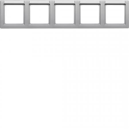 Berker 10256014 Rahmen 5fach waag mit BF Q1 Alu Lack