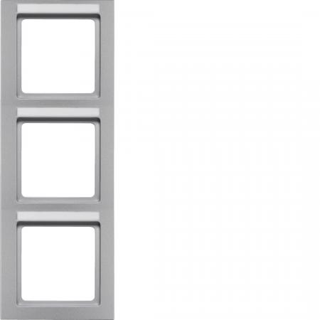 Berker 10536094 Rahmen 3fach senk mit Bs.feld Q3 AluLack