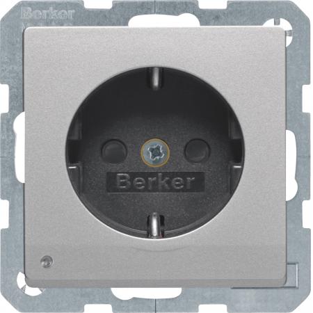Berker 41096084 Steckdose SCHUKO m LED-OL Q.x alu