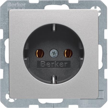 Berker 47436084 SCHUKO Unterputz Steckdose 1-fach Serie Q.x alu samt, lackiert