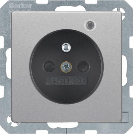 Berker 6765096084 Steckdose m SK-Stift LED Q.x alu
