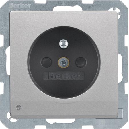 Berker 6765106084 Steckdose m SK-Stift LED Qx alu lack