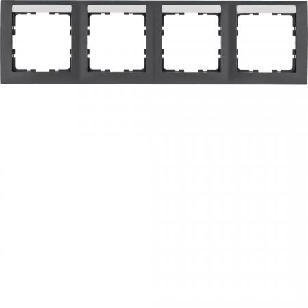 Berker 10249969 Rahmen 4fach waagerecht, mit Beschriftungsfeld, Serie S.1, anthr