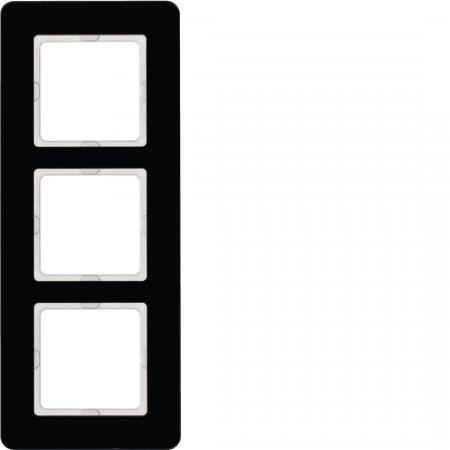 Berker 10136076 Rahmen 3fach Q.7 Glas schw