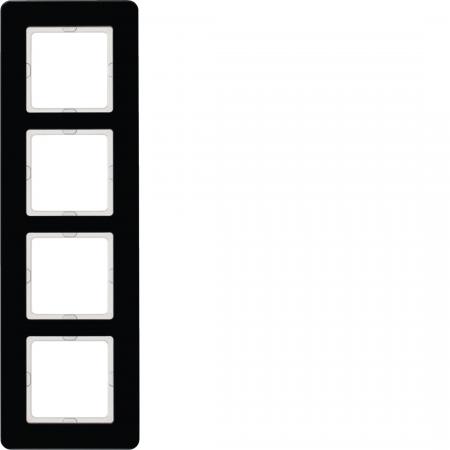 Berker 10146076 Rahmen 4fach, Q.7, Glas schwarz