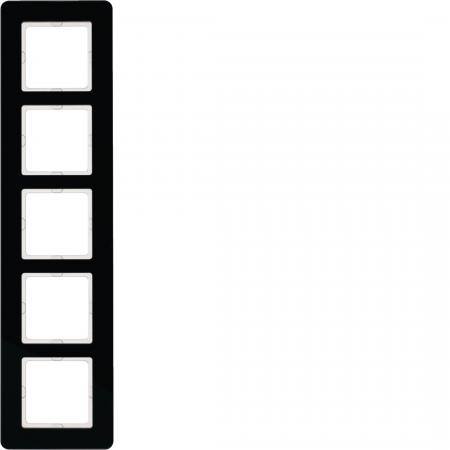 Berker 10156076 Rahmen 5fach, Q.7, Glas schwarz