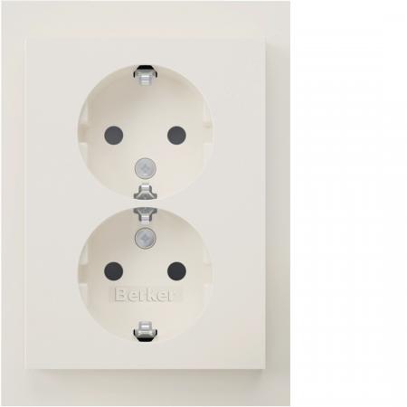 Berker 47597009 D-Steckdose SCHUKO ADP erh.BS K.1 pw gl
