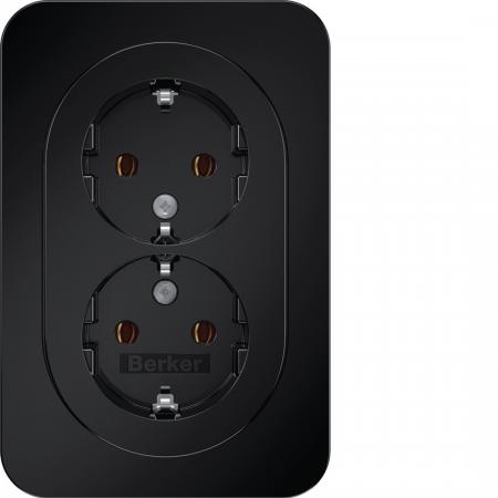 Berker 47742045 D-Steckdose SCHUKO m ADP R.1 schw gl