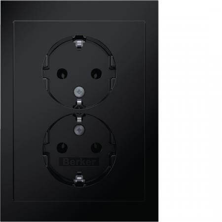 Berker 47742245 D-Steckdose SCHUKO m ADP R.3 schw gl