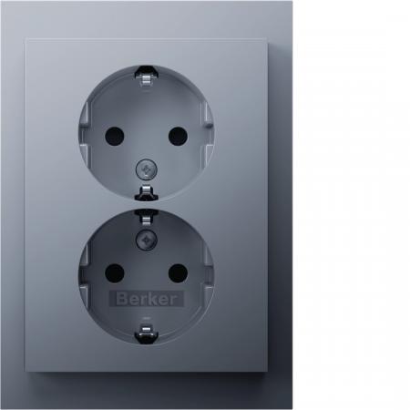 Berker 47597003 D-Steckdose SCHUKO ADP erh.BS K.5 alu ma