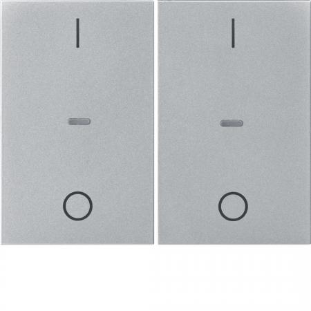 Berker 80962371 Abdeck. Tast.-M. 2f. I/O K.x alu