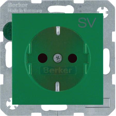 Berker 47231903 Steckd. SCHUKO m EHBS S.1/B.x grün matt