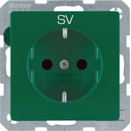 Berker 47236003 Steckdose SCHUKO mit EHBS Q.x grün samt